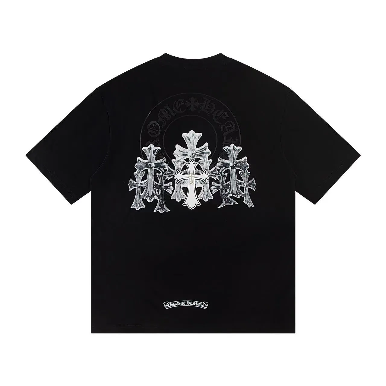 🅿️160 Style: 2025 new Croix Heart short-sleeved T-shirt Material: High version 300g double yarn combed cotton Size: S～XL Color: Black Style number: Z024